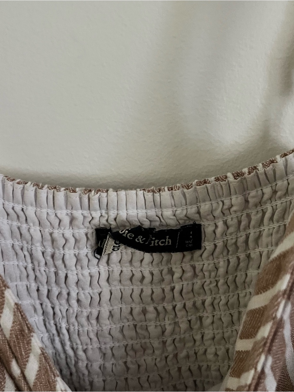 Abercrombie Striped Cutout Tie-Front Jumpsuit in Taupe and White - Picture 2 of 5